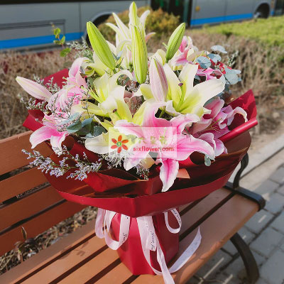 汕尾8支多头百合，万事如意喜上加喜